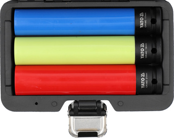 Yato 3dílná sada dlouhých nástrčných hlavic pro kola z lehkých slitin YT-10565