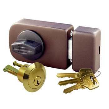 Povrchový zámek Kowal Minos 50 hnědý s mosaznou vložkou 1-4017