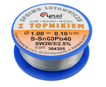 Cynel pájecí pojivo s tavidlem Sn60Pb40 1 mm 100 g 76810