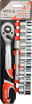 Sada nástrčných hlavic Yato s příslušenstvím 1/2" 12dílná YT-38821