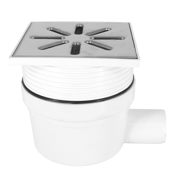 DES Group nastavitelný kanalizační rošt fi50 15x15cm kovová bílá strana