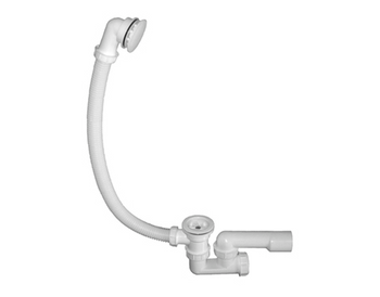 Karlak nadstropní vanový sifon s plastovým sítkem, bílý KARL-700063