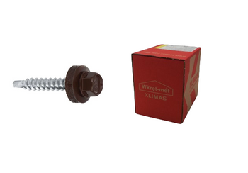 Screw-Met samovrtný šroub s EPDM podložkou pro připevnění plechů k dřevěnému podkladu RAL8017 4,8x35mm 250ks WFD-48035-8017