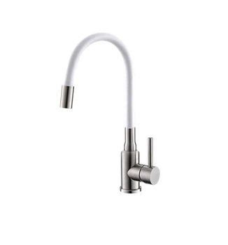 Stojánková dřezová baterie Alveus Flexa bílá/broušený chrom 1147019