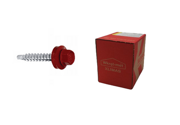 Screw-Met samovrtný šroub s EPDM podložkou pro upevnění plechů na dřevěný podklad RAL3011 4,8x55mm 200ks WFD-48055-3011