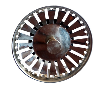 Umyvadlová zátka, průměr 8 cm, vysoký chrom