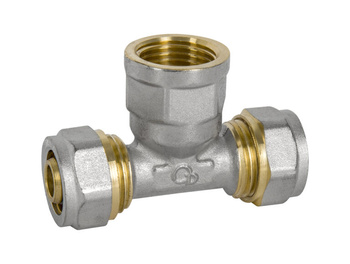 Diamantové T-kus -DZ PEX-AL-PEX vnitřní závit 16x16x1/2" mosaz FTN-008.1/2x16x16.TD