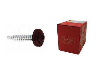 Wkręt-met samořezný šroub s EPDM podložkou pro upevnění plechů na dřevěný podklad RAL8017 4,8x35mm 250ks WDD-48035-8017