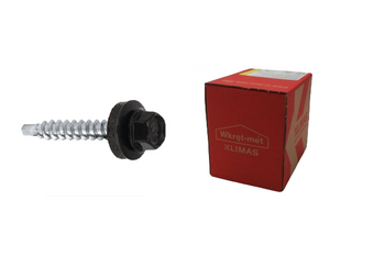 Screw-Met samořezný šroub s EPDM podložkou pro připevnění plechů k dřevěnému podkladu RAL9005 4,8x35mm 250ks WFD-48035-9005