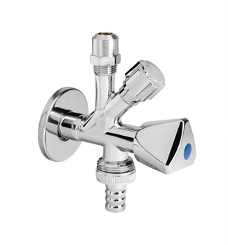 Diamantový uzavírací ventil rohový T-kus ART.268.1/2X3/4X3/8