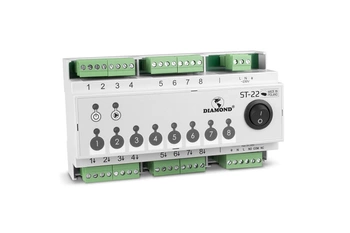 Diamantová drátěná lišta ST-22 pro ovládání servopohonů podlahového vytápění, 8zónová