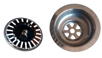 8cm dřezová zátka s velkým kovovým sítkem