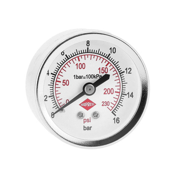 Tlakoměr Airpress 50 mm 1/4" 0-16 bar zadní připojení 4345219