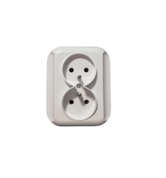 Dvojzásuvka Timex, povrchová, bílá GNT-6N