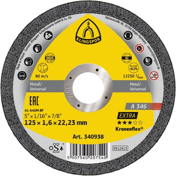 Klingspor řezný kotouč Kronenflex A 346 Extra 125x1,6x22,23mm 340938