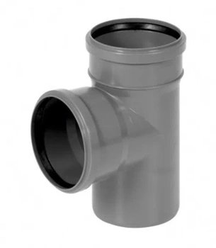 T-kus pro kanalizaci Aquer 50mm 90 stupňů šedé