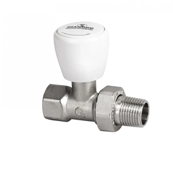 Diamantový přímý radiátorový ventil, poniklovaný 1/2"x1/2" ART.64-1/2.P