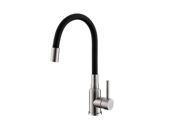 Alveus Flexa dřezová baterie, kartáčovaný chrom, flexibilní výtok, černá 1147023