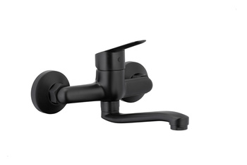 KFA Armatura Sparc Černá nástěnná umyvadlová baterie 5410-810-81