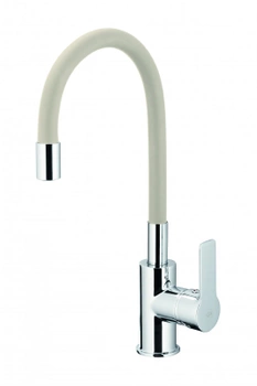 KFA Armatura Rumba dřezová baterie s flexibilním výtokem, chrom/béžová 6553-915-51