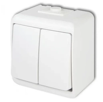 Karlik dvojitý konektor pro svícny, přisazený, IP54, bílý, Junior WHE-2