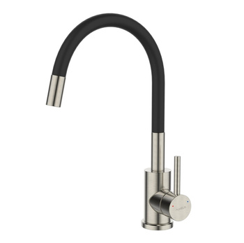 Dřezová baterie Alveus Jana Flex s flexibilní výpustí černá/broušená ocel 1150788