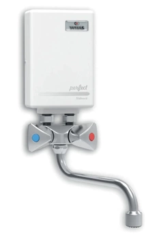Průtokový ohřívač vody Wijas Perfect 500 s baterií a výtokem 150 mm