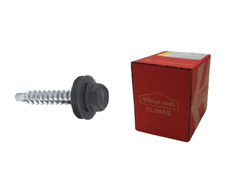 Screw-Met, samořezný šroub s EPDM podložkou pro podélné upevnění plechu, překrytí RAL7024, 4,8x19mm, 250 kusů WSBP-48019-7024