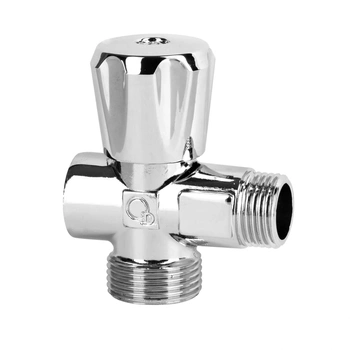 Diamantový 3cestný hranatý hřibový uzavírací ventil ruský chrom 1/2x1/2x3/4" ART.259.1/2X1/2X3/4