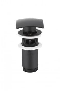 KFA Armatura čtyřhranná zátka click-clack černá s přepadem 660-454-81