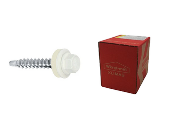 Screw-Met, samořezný šroub s EPDM podložkou pro podélné upevnění plechu, překrytí RAL9010, 4,8x19mm, 250 kusů WSBP-48019-9010
