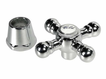 Diamantový retro knoflík na vodovodní baterii chrom Studená modrá POK.E-RETRO
