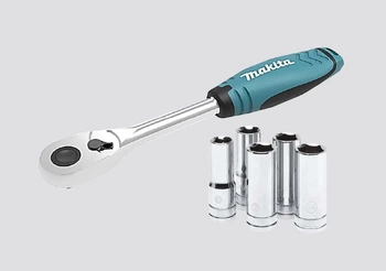 Sada nástrčných klíčů Makita 3/8" s ráčnou, 23dílná B-65573