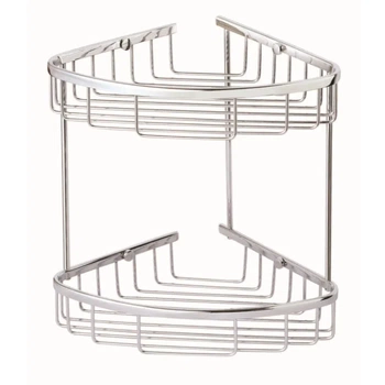 Dvojitý rohový koš Stella, chrom 16.052