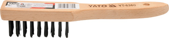 Yato 6řadý drátěný kartáč s dřevěnou rukojetí YT-6360