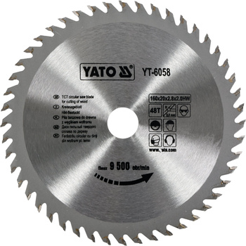 Široké kolo Yato 160x20mm 48T pro dřevo YT-6058