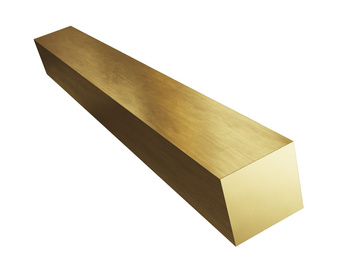 Čtvercová tyč 40x40mm 10cm mosaz MO58