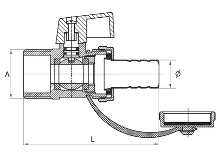 Diamantový vypouštěcí ventil 1/2" PN-M-75002 s konektorem ART.810-15.MOT.