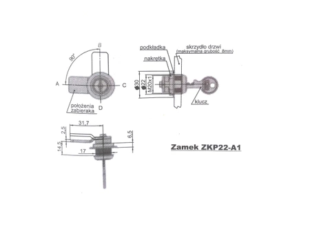 Kazetový cylindrický zámek LOB ZKP22-14-03-A1