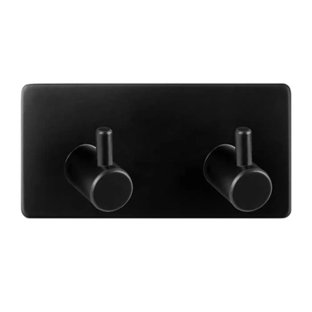 AWD Vnitřní dvojitý nástěnný věšák, matná černá AWD02091772