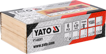 Yato sada vidlicových fréz do dřeva 8 mm 6 kusů YT-68001