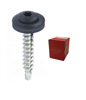 Šroub-Met samovrtný s podložkou EPDM pro upevnění plechů na dřevěný podklad RAL7016 grafit 4,8x35mm 250ks WDD-48035-7016