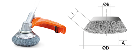 Szczotpol kotoučový úhlový kartáč na kosy 200mm s otvorem 20mm, ocelový drát B200K.30