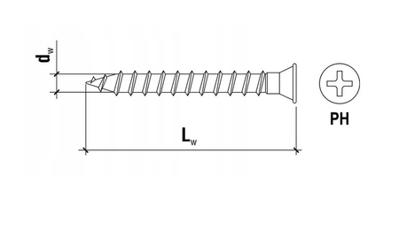 Wkręt-Met šrouby pro spoje deska-GK deska v technologii suché výstavby 5x35mm 500 kusů KSGP-50035