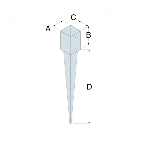 Simpson Strong-Tie zahradní kotva 90x90x750mm PPJET90/90/750G