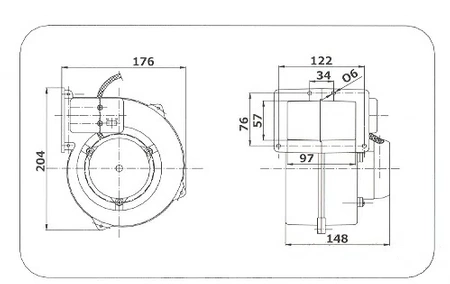 Dmychadlový ventilátor Ewmar-Ness RV-05R s klapkou