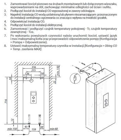 Elektrický kotel Kospel s oběhovým čerpadlem a expanzní nádobou EKCO.LN3-04/06/08