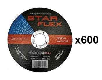 Poštovní řezací kotouč 125x1mm Star Flex T41-125-1.0 WA60T-BF-INOX 600 kusů TCI1251022