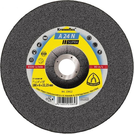 Klingspor brusný kotouč A24N Kronenflex 230x6x22,23mm 13432