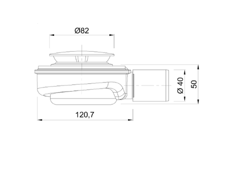 Sprchový sifon Akces Speed2, nerez 50mm 19240